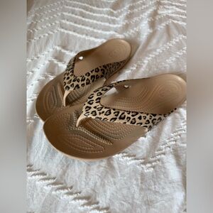 Crocs sandals - women’s size 9 leopard